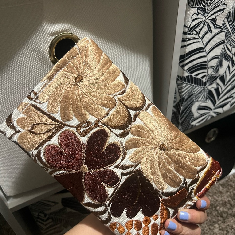 Floral Embroidered Clutch with Tassels - Picture 2 of 3